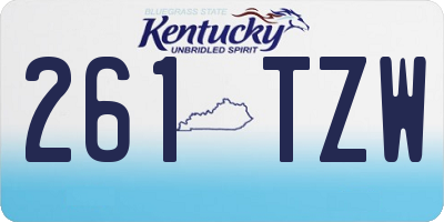 KY license plate 261TZW
