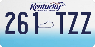 KY license plate 261TZZ