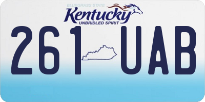 KY license plate 261UAB