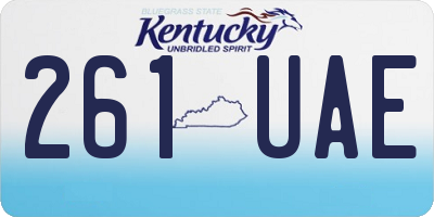 KY license plate 261UAE