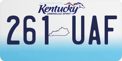 KY license plate 261UAF