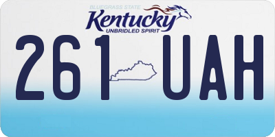 KY license plate 261UAH