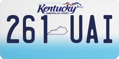 KY license plate 261UAI