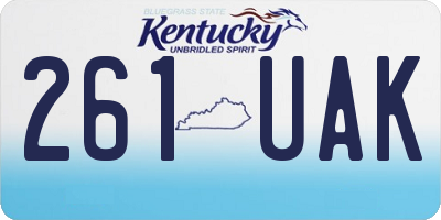 KY license plate 261UAK