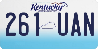 KY license plate 261UAN