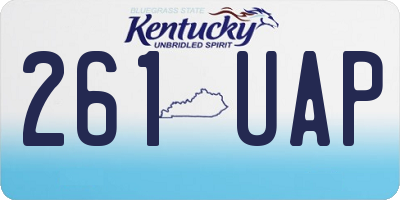 KY license plate 261UAP