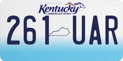 KY license plate 261UAR