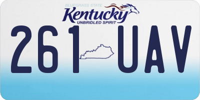 KY license plate 261UAV