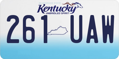 KY license plate 261UAW
