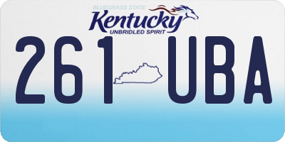 KY license plate 261UBA