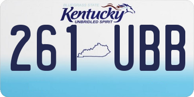 KY license plate 261UBB