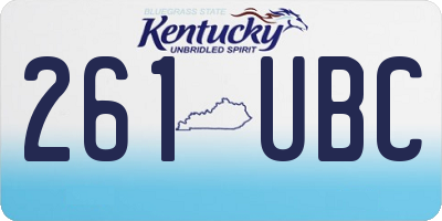 KY license plate 261UBC