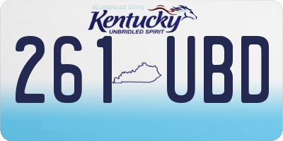 KY license plate 261UBD