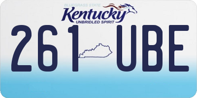 KY license plate 261UBE