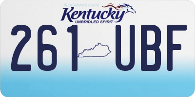 KY license plate 261UBF