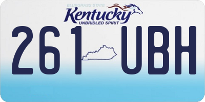 KY license plate 261UBH