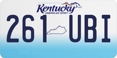 KY license plate 261UBI