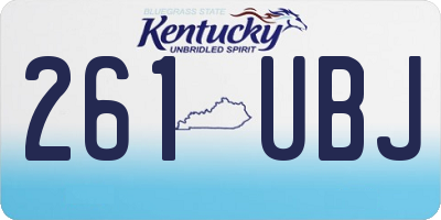 KY license plate 261UBJ