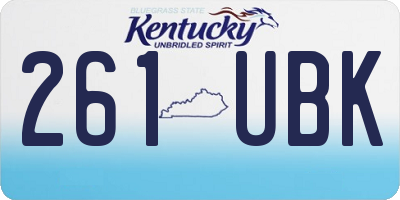 KY license plate 261UBK