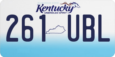KY license plate 261UBL
