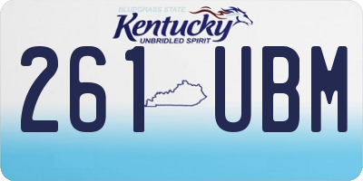 KY license plate 261UBM