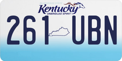 KY license plate 261UBN