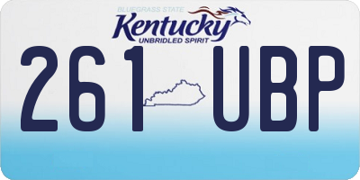 KY license plate 261UBP