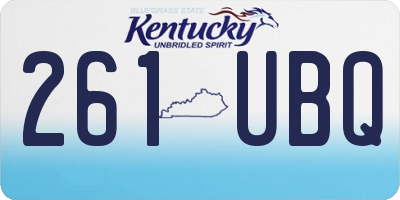KY license plate 261UBQ