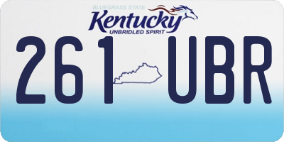 KY license plate 261UBR