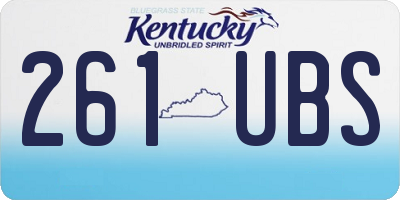 KY license plate 261UBS