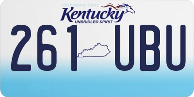 KY license plate 261UBU