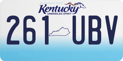 KY license plate 261UBV