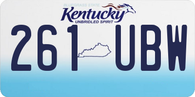 KY license plate 261UBW