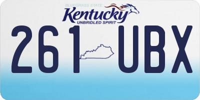 KY license plate 261UBX