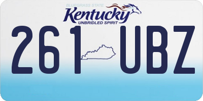 KY license plate 261UBZ