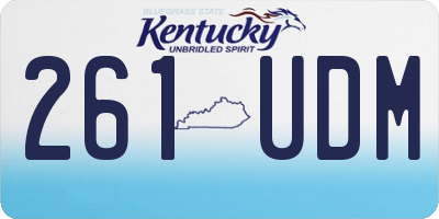 KY license plate 261UDM