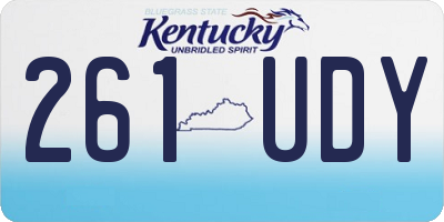 KY license plate 261UDY