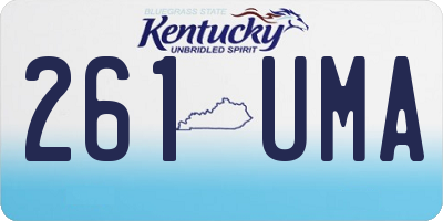 KY license plate 261UMA
