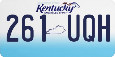 KY license plate 261UQH