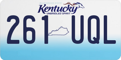 KY license plate 261UQL