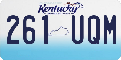 KY license plate 261UQM