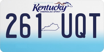 KY license plate 261UQT