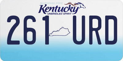 KY license plate 261URD