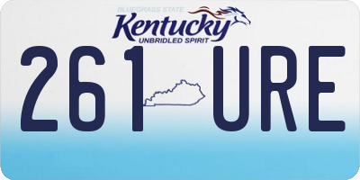 KY license plate 261URE