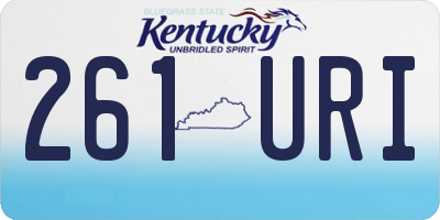 KY license plate 261URI