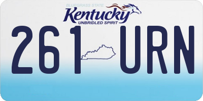 KY license plate 261URN