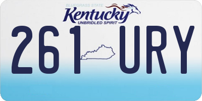KY license plate 261URY