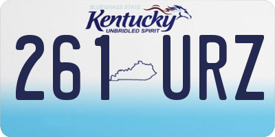 KY license plate 261URZ