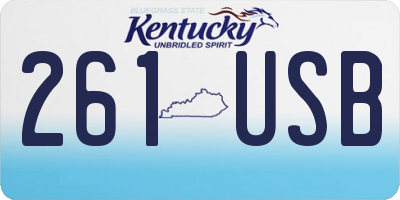 KY license plate 261USB