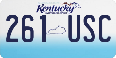 KY license plate 261USC